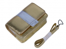 iSmart Trendy Soft Leather Case-Golden Silver